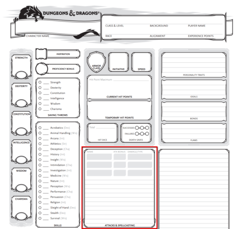 Character Sheets - D&D Newbie Sessions