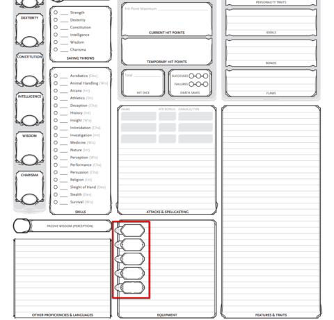 Character Sheets - D&D Newbie Sessions